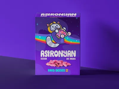 Astronyan Cat treat's astronaut brand cat cat food food meow nyancat packagingdesign