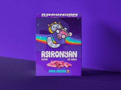 Astronyan Cat treat's astronaut brand cat cat food food meow nyancat packagingdesign