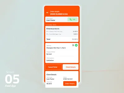Screen for Ordering Food App app bold clean clean design design food landing page menu order screen ui user experience design user interface user interface ui user interfaces web webdesign website
