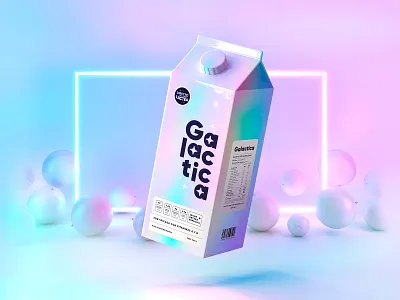 Galactica bottle brand milk milky way packaging space