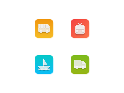 Softgalss transport icons auto boat bus design figma icon icons illustration sea sketch train transport travel ui vector