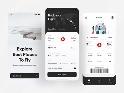 Air Flight Booking App adobexd air flight air flight booking airlines airplane airways app design boarding pass booking app clean fly modern app new online booking popular ticket travel travel app ui design ui ux