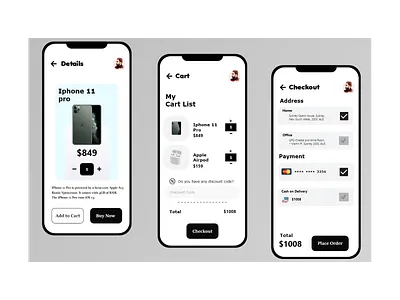 Mobile Shope App design icon typography ui ux