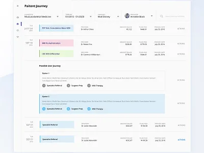 Patient Journey calendar dashboard path timeline