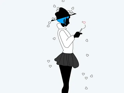 Illustration - Likes design hat illustration likes woman