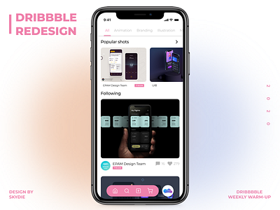 Dribbble App Redesign app design dribbble dribbble best shot dribble dribble shot redesign typography ui ux web