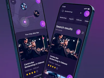 Barbershop app 2 animation app blvk concept design fashion illustration logo ui ux white