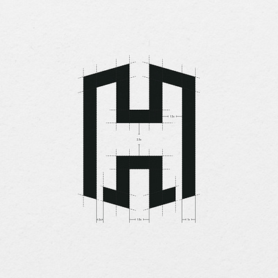 H logo With Grid character logo gridded logo h logo letter logo logo grid logo grids logodesign logos