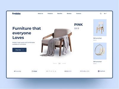 Furniture Store branding design furniture graphic design landing shop store typography ui website