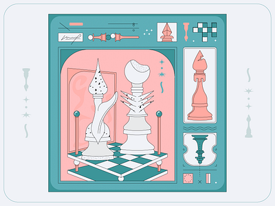 Figures 3 chess color inspiration color palette color scheme colorful figures pattern vector art vector illustration vectorart