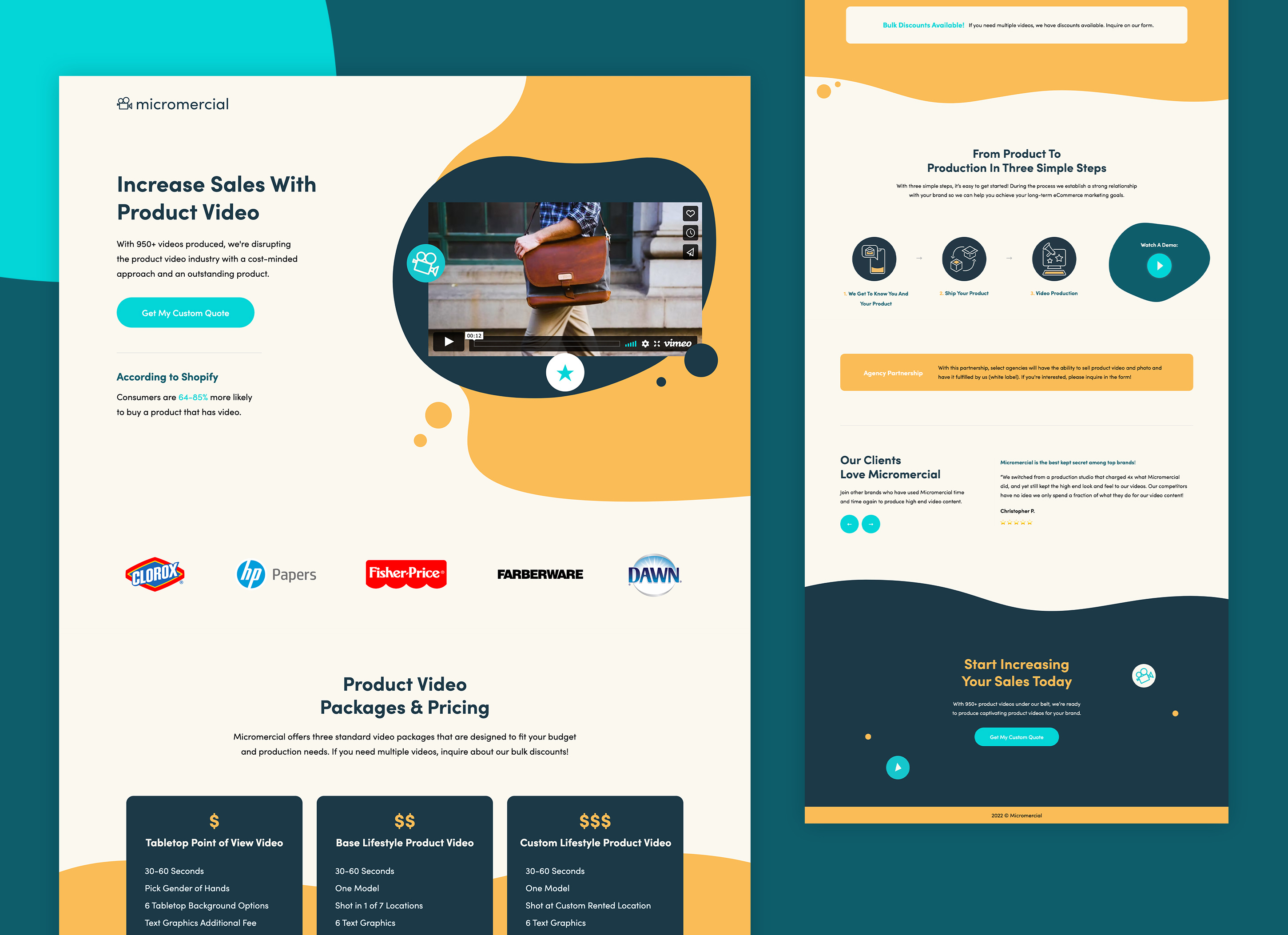 Micromercial Landing Page advertising amazon b2c branding campaign design digital design landing page micromercial ppc marketing product videos ui ux video production