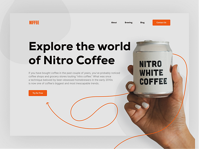 Coffee Lovers Website branding coffee design graphic design landing orange typography ui vector website