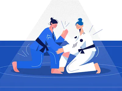 Jiu-Jitsu Athletes Fighting athletes character illustration lifestyle people illustration sports vector illustration
