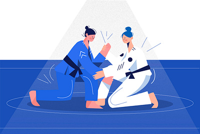 Jiu-Jitsu Athletes Fighting athletes character illustration lifestyle people illustration sports vector illustration