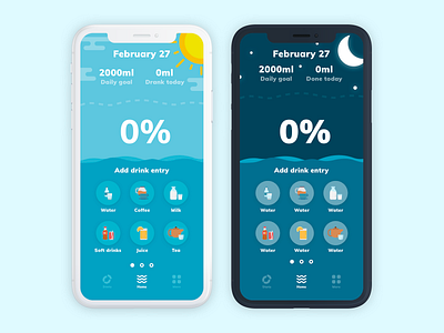 Hydration Tracking App app colorful design design flat logo minimal typography ui ux vector