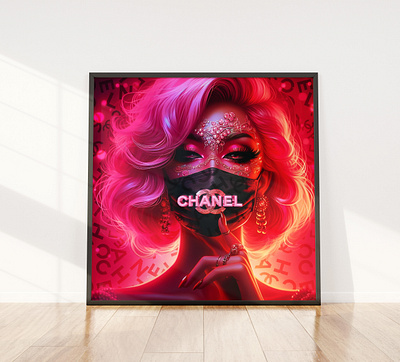 Chanel x Glowing Woman | Acrylic Glass Painting branding chanel digital art graphic design paintings print