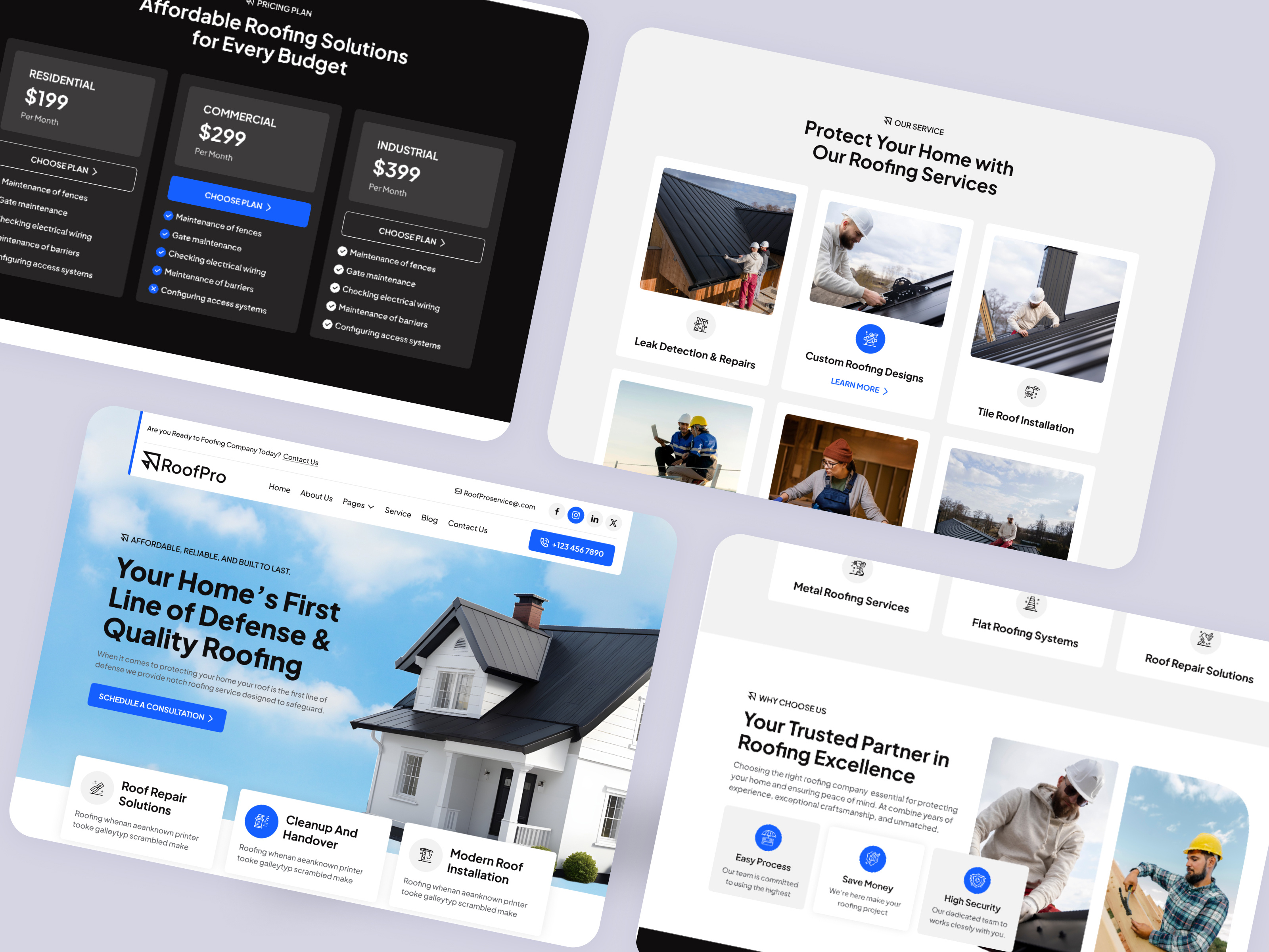 Example of Roofing, Plumbing, And Handyman Websites