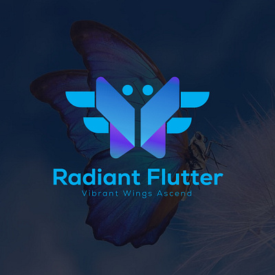 Radiant Flutter abstrac logo best logo butterfly logo iconic logo logo design minimalist logo