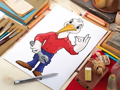 Custom Stork Character Design 2d cartoon bird design bird illustration branding cartoon bird cartoon character character design cute character design fiverr fun cartoon gerdoo graphic design illustration logo stork character stork mascot vector art worker mascot