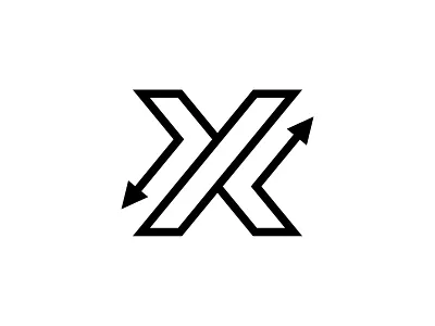 X + Arrows arrow icon letter logo logotype mark x