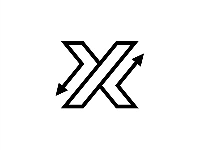 X + Arrows arrow icon letter logo logotype mark x