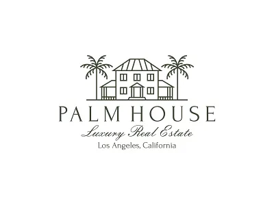 Palm House beach building estate holiday house illustration island logo luxury palm tree travel villa