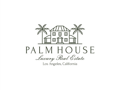 Palm House beach building estate holiday house illustration island logo luxury palm tree travel villa