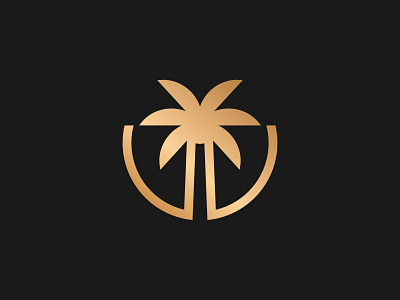 Simple Palm Tree beach coconut tree icon island logo logomark mark minimalist palm tree symbol vector