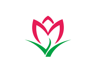 M + Tulip Logo brand identity branding flower flower shop icon illustration lily logo logomark mark rose symbol tulip vector