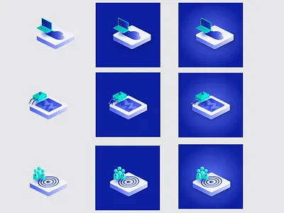 Echova Iconset branding color corporateillustration design flat illustration isometric
