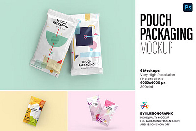 Pouch Packaging Mockup bag coffee design foil food glossy gold foil bag matt mock up mock ups mockup mockups package packaging packaging mockup paper plastic pouch packaging mockup