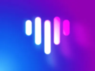 VESS icon branding gradient heart icon lines logo minimal modern soundwaves subtle voice