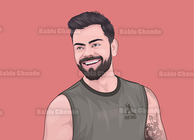 Cartoon portrait of Virat Kohli caricature cartoon cartoon portrait character digital painting digitalart illustration portrait vector vector portrait