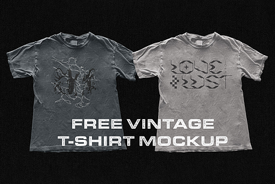 Free Vintage T-Shirt Mockup branding design free freebie graphic design illustration logo vintage