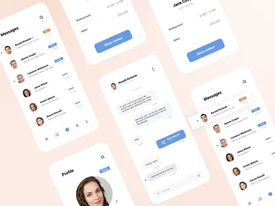 Internal Team Chat app design application design clean design flat minimal mobile app mobile app design mobile ui modern ui ux
