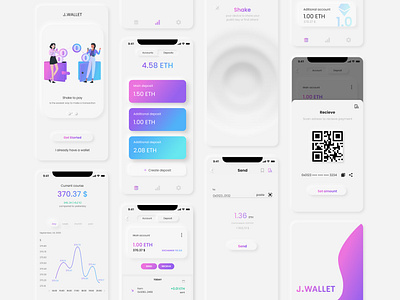 Neomorphism Ethereum Wallet app application bank app banking design eth ethereum minimal mobile mobile app mobile app design mobile design neomorfism neomorphism ui ui ux ui ux