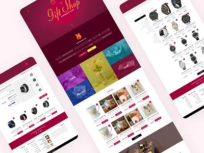 Gift Shop website design clean design flat gift gifts icons ui web website