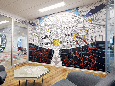 Stronghold Mural Design branding cyber illustration mural mural design muralist security tron vector