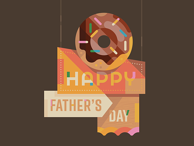 Donuts With Dad dad dads donut donuts fathers day hanging sign illustration retro sign type vintage