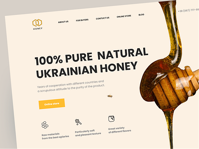 Ukrainian Honey Website branding design graphic design landing typography ui website