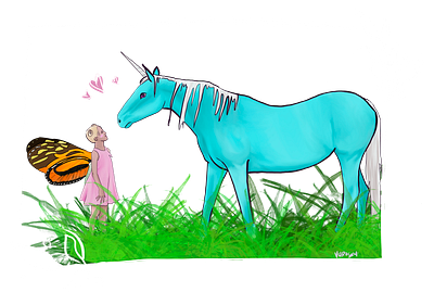 Fairy Wonder butterfly child children childrens illustration design girl illustration kid kids unicorn unicorns