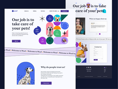 Pets Care Landing page branding design graphic design landing typography ui website