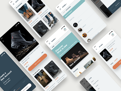 Shoes app app branding clean design homepage mobile app typography ui ux web