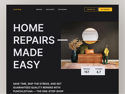 Home Repairs Website design graphic design landing typography ui website