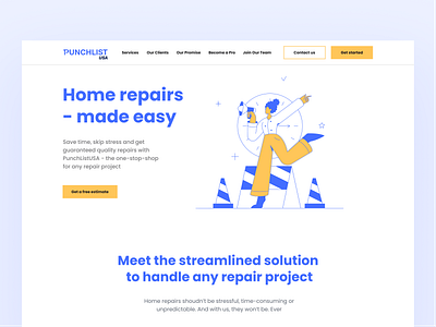 Home Repairs Website design graphic design landing typography ui website