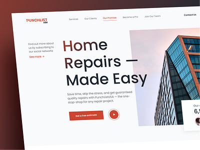 Home Repairs Website design graphic design home house landing real estate typography ui website