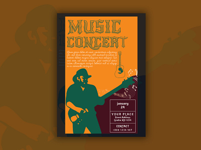 MUSIC CONCERT FLYER 300dpi amazing flyer awesome flyer best concept branding colorful concert creative creativeflyers design event flyer flyer design green illustration music musician professional design vector yellow