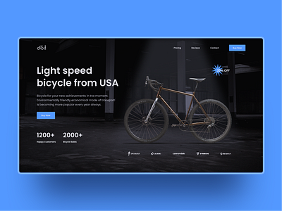 Bicycle Store Landing Page bicycle design graphic design landing typography ui website