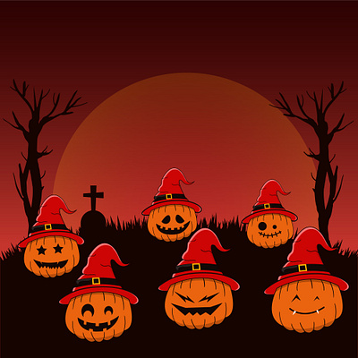 Happy Halloween cute pumpkins background design cute design expression graphic design halloween halloween design halloween flyer halloween party icon illustration mascot character mascot design mascotlogo poster pumpkin symbol icon vector zombie