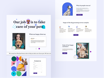 Pets Care Landing page branding design dogs graphic design landing pets typography ui website